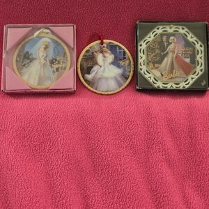 Barbie Holiday Ornament Set - Pink and Gold